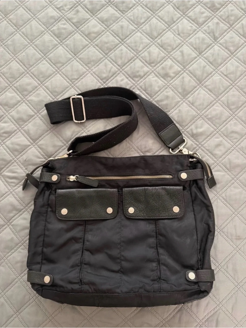 Francesco Biasia Black Men's Messenger Crossbody Bag